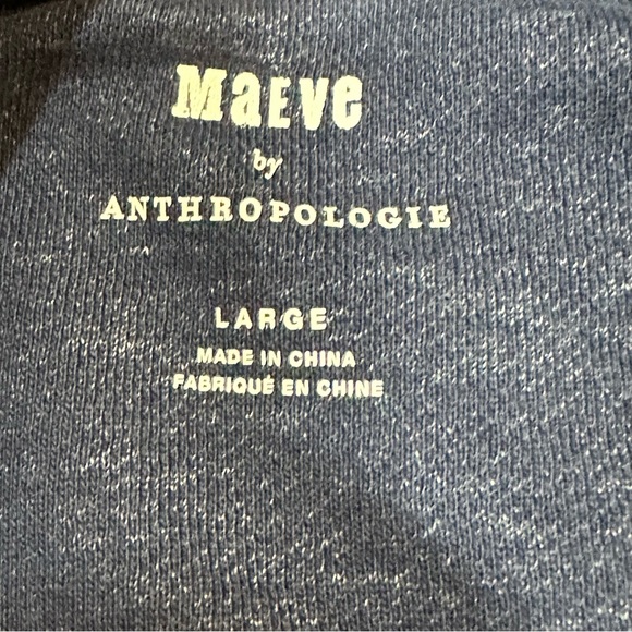 Anthropologie Maeve Blue Cropped Sweatshirt Sz L - Picture 5 of 7